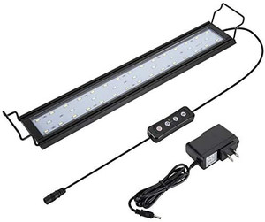lot 140 image: Hygger Full Spectrum Aquarium Light with Aluminum Alloy Housing, Extendable Brackets, Red White Blue LEDs, External Controller, for Freshwater Fish Tank