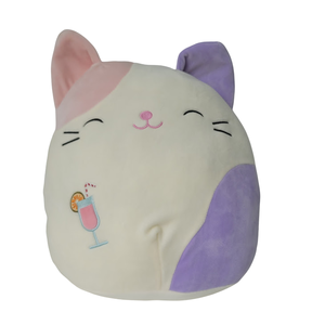 lot 148 image: Squishmallows Official Kellytoys Plush 12 Inch Carlota the Pink and Purple Calico Cat Summer Squad with Drink Embroidery Ultimate Soft Animal Stuffed Toy