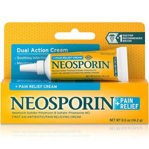 lot 166 image: 10 PACK Neosporin  Pain Relief Dual Action First Aid Antibiotic Cream,.5 oz