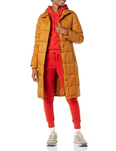lot 219 image: Amazon Essentials Womens Lightweight Quilted Longer Length Coat, Tan, Medium