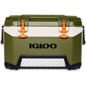 lot 230 image: Igloo 52 qt. BMX Hard Sided Ice Chest Cooler, Green and Orange