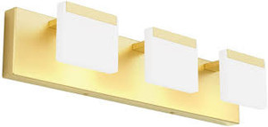 lot 250 image: Ralbay Dimmable Gold Bathroom Light Fixtures 3 Lights Gold Vanity Lights Frosted White Acrylic Modern Gold Bathroom Vanity Lights Dimmable (White Light 6000K)