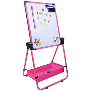 lot 251 image: Dry Erase Easel Whiteboard and Chalk board18 x 24 Double Sided Magnetic Children Art White Board Height Adjustable U-Stand for Kids Home Office whiteboard