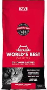 lot 309 image: WORLDS BEST CAT LITTER Multiple Cat Unscented, 32-Pounds