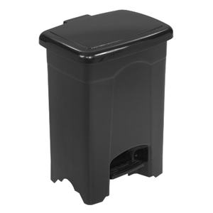 lot 316 image: Safco Products Step-on Receptacle, Rectangular, Plastic, 4 Gal, Black