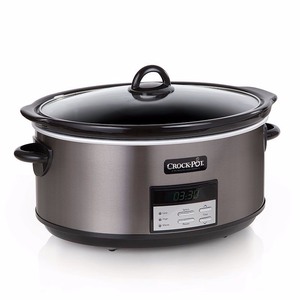 lot 357 image: Crock-Pot - 8-Quart Slow Cooker - Black Stainless