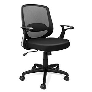 lot 2741 image: KOLLIEE Mid Back Mesh Office Chair Ergonomic Swivel Black Desk Office Chair Flip Up Armrests with Lumbar Support Adjustable Height Computer Task Chairs