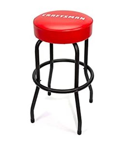 lot 2748 image: CRAFTSMAN Fixed Height Work Shop Stool, 28.5-inches Tall, Rip-Resistant Padded Vinyl Seat, 300-lb Capacity, 360-degree Footrest, Non-Marring Feet (B0824NHB26)