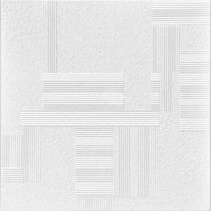 lot 2752 image: A la Maison Ceilings R187 Vectors Foam Glue-up Ceiling Tile (21.6 sq. ft.Case), Pack of 8, Plain White, 21