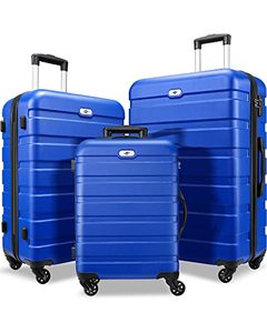lot 2759 image: Luggage Sets, Hardside Lightweight Suitcase Set, Carry on and Checked Luggage with Spinner Wheels TSA Lock Anti-Scuff,Suitable for TravelBusiness TravelSchool(3-Piece Set(202428), Navy Blue)
