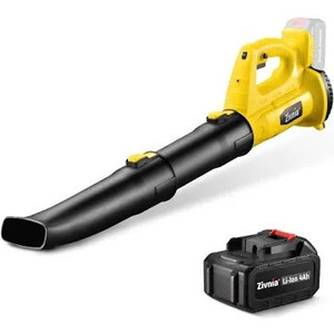 lot 2800 image: Cordless Leaf Blower - ZIVNIA 350 CFM 150 MPH Battery Leaf Blower with 4.0Ah Battery & Charger, 2 Section Nozzles, 6-Speed Dial, Lightweight Electric Leaf Blower for Lawn Care Snow Debris Yard Work
