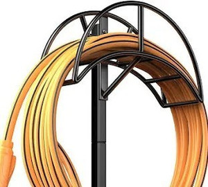 lot 2809 image: Garden Hose Holder, ROSSNY Metal Hose Stand Detachable Water Hose Holder Freestanding Hose Holders for Outside with 3 Long Spiky Feet Heavy Duty Hose Hanger Garden Hose Storage for Garden