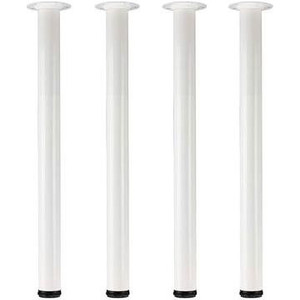 lot 2814 image: QLLY 30 inch Adjustable Tall Metal Desk Legs, Office Table Furniture Leg Set, Set of 4 (30 inch, White)