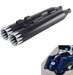 lot 2815 image: SHARKROAD Black 4.0 Slip Ons Muffler Exhaust For Harley Davidson Touring 1995-2016,Fit Street Glide, Road Glide, Road King, Electra Glide, Ultra Limited, 26BB