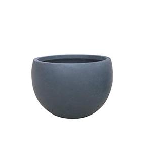 lot 2823 image: Kante 20 D Lightweight Concrete Outdoor Round Bowl Planter, OutdoorIndoor Large Planters Pots with Drainage Hole for Garden Patio Balcony Deck Living Room, Charcoal