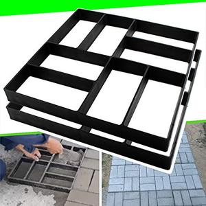 lot 2836 image: 2 Pack 15.7x15.7x1.57 Walk Path Maker Reused Concrete Molds Pathmate Stone Molding Stepping Stone Paver Walk Way DIY Path Paving Garden Yard Patio Mold (8-Grid)��