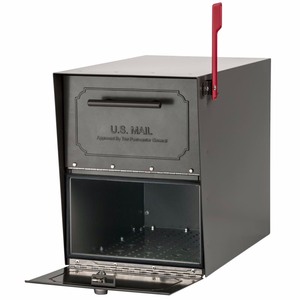 lot 3400 image: Oasis Classic Extra Large High Security Post Mount Mailbox Graphite Bronze