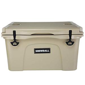 lot 3405 image: Snowball Coolers, Rotomolded Insulation Ice Chest for Camping, Fishing, Hunting, BBQs & Outdoor Activities, Tan, 53QT(50L)