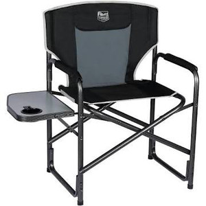 lot 3415 image: TIMBER RIDGE Lightweight Outdoor Camping Chair, Portable Directors Chair with Side Table for Camping, Lawn, Picnic and Fishing, Supports 300lbs (Black)