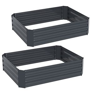 lot 3418 image: 2 PCS Raised Garden Bed ,48 x 36 x 11.6 Planter Raised Garden Beds Outdoor ,Perfect for Vegetables Flowers Herbs Plants (Iron) (Metal)