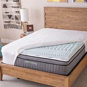 lot 3427 image: GhostBed 3 Inch Cooling Gel Memory Foam Mattress Topper - Waterproof Cover, Protector & Topper in One, Queen