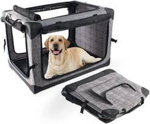 lot 3435 image: ALL FOR PAWS Dog Crate Dog Carrier Pet Carrier 4 Door Folding Dog Cage Dog Crates & Kennels for Indoor and Outdoor Use