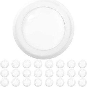 lot 3510 image: Sunco Lighting 24 Pack 5 Inch  6 Inch Flush Mount Disk LED Downlight, 15W100W, 6000K Daylight Deluxe, 1050LM, Dimmable, Hardwire 46 Junction Box, Recessed Retrofit Ceiling Fixture