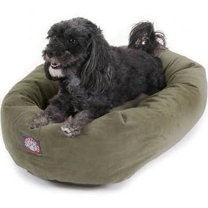lot 3520 image: 24 Sage Suede Bagel Dog Bed by Majestic Pet Products