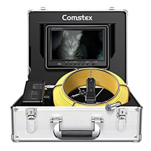 lot 3535 image: Sewer Camera 165ft50m, Comstex Sewer Inspection Camera 9 inch LCD Monitor with DVR, Video Pipe Inspection Equipment IP68 Camera with 12 LED Lights, Sewer Drain Camera for Plumber, Homeowners