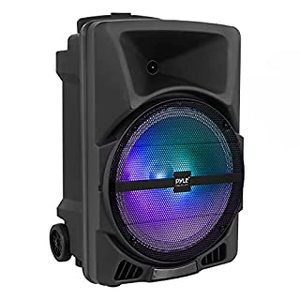 lot 3545 image: Pyle Wireless Portable PA Speaker System - 800W Powered Bluetooth Indoor & Outdoor DJ Stereo Loudspeaker with MP3 AUX 3.5mm Input, Flashing Party Light & FM Radio-PPHP1244B (B07L4ZTB9D)