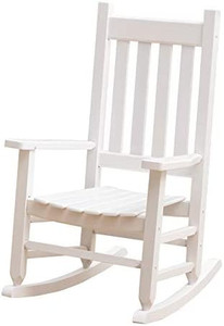 lot 4303 image: B&Z KD-23W Childs Wooden Rocking Chair Porch Rocker - IndoorOutdoor Ages 6-10 (White)