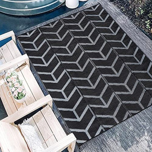 lot 4316 image: SAND MINE Reversible Mats, Plastic Straw Rug, Modern Area Rug