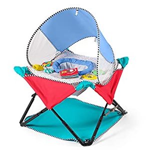 lot 4328 image: Summer� Pop ��N Jump� SE Portable Baby Activity Center, Sweets & Treats �� Lightweight Baby Jumper with Toys and Canopy for Indoor and Outdoor Use (B08225V6L1)