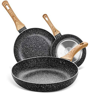 lot 4415 image: MICHELANGELO Frying Pan Set, 89.511 Stone Frying Pans With 100% APEO & PFOA-Free Stone Coating