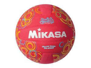 lot 4632 image: Mikasa Squish VSV104 Outdoor Volleyball, Red Swirls