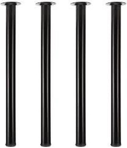 lot 4905 image: QLLY 30 inch Adjustable Tall Metal Desk Legs, Office Table Furniture Leg Set, Set of 4 (30 inch, Black)