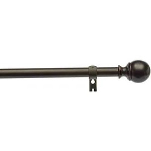 lot 360 image: Amazon Basics 1-Inch Curtain Rod with Round Finials - 1-Pack, 72 to 144 Inch, Black