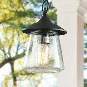 lot 418 image: LNC 1-Light Farmhouse Outdoor Pendant Light with Glass for Gazebo Patio