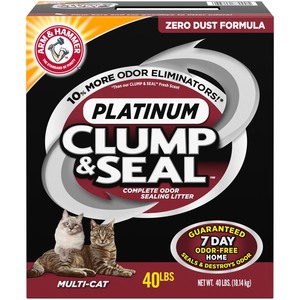 lot 433 image: ARM HAMMER Clump Seal Platinum Cat Litter Multi-Cat 40 lb