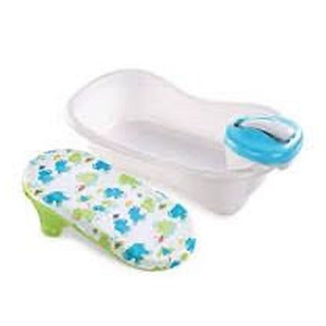 lot 614 image: Summer Infant Baby Bath Tub Infant Toddler Bathtub Newborn Sling Four Stages