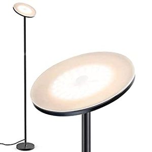 lot 633 image: High Pole LED Floor Lamp&Adjustable Standing Lamp for BedroomOffice with Memory Function, 30W2500LM Modern Torchiere Floor Lamp & Reading Lamp with 3 Color TemperatureStepless Dimming, Black (B09MHZ62DG)