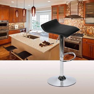 lot 640 image: Set of 2 Adjustable Swivel Barstools, PU Leather with Chrome Base, Gaslift Pub Counter Chairs,Grey