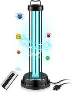 lot 642 image: UV Germicidal Lamp Light Sanitizer with Ozone Bulb UV-C Light 46W Remote Control Timer 15 min 30 min  1 Hour for Car Living Room Bedroom Household Kitchen Hotel Pet Area