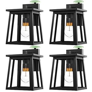lot 643 image: Sunco Lighting Caged Wall Sconce, Matte Black, Clear Glass Shade, Dusk to Dawn Photocell Sensor, E26 Base, Outdoor Wall Light, Waterproof, Suitable Wall Mount Light for Porch, Patio