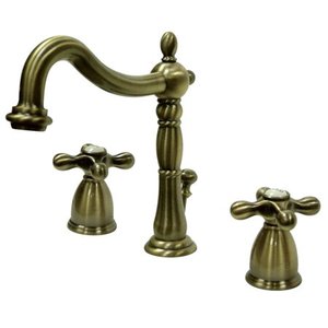 lot 1506 image: Kingston Brass KB1973AX 8-Inch Widespread Lavatory Faucet Vintage Brass