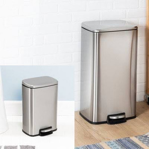 lot 1511 image: 7.9 Gallon Kitchen Step Trash Can Stainless Steel Garbage Can Silent Step Bin