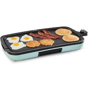 lot 1550 image: DASH Deluxe Everyday Electric Griddle with Dishwasher Safe Removable Nonstick Cooking Plate for Pancakes, Burgers, Eggs and more, Includes Drip Tray  Recipe Book, 20�� x 10.5��, 1500-Watt - Aqua