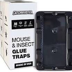 lot 2005 image: Mouse & Insect Glue Traps by Catchmaster - 16 Rodent Killer Pre-Baited Trays, Ready to Use Indoors. Bug Sticky Adhesive Exterminator Easy No-Mess Non-Toxic - Made in The USA