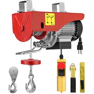 lot 2012 image: VIVOHOME 110V 440 Lbs Lift Electric Hoist, Electric Winch, Garage Ceiling Crane Overhead, Zinc-Plated Steel Wire Hoist for Garage, Warehouses, Factories Lifting with Emergency Stop Switch