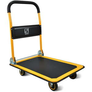 lot 2024 image: Push Cart Dolly by Wellmax Moving Platform Hand Truck Foldable for Easy Storage and 360 Degree Swivel Wheels with 660lb Weight Capacity Yellow Color